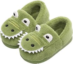 Amazon.com | JACKSHIBO Girls Boys Home Slippers Warm Dinosaur House Slippers For Toddler Fur Lined Winter Indoor shoes Green 6-6.5 Toddler | Slippers Dinosaur House, Dinosaur Slippers, Dinosaur Outfit, Boys Slippers, Boys Home, Toddler Slippers, Animal Slippers, Indoor Shoes, Toddler Socks