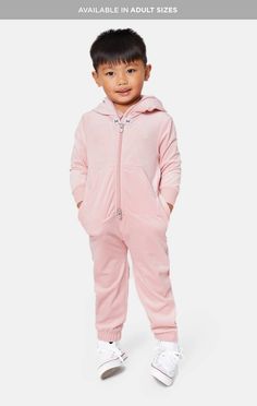 Original Velvet Kids Jumpsuit Pink - Onepiece Pink Long Sleeve Onesie For Playwear, Long Sleeve Pink Onesie For Playwear, Fitted Pink Onesie For Loungewear, Pink Onesie For Spring Loungewear, Pink Onesie For Loungewear In Spring, Pink Cotton Bodysuit For Loungewear, Solid Color Casual Onesie For Loungewear, Casual Solid Color Onesie For Loungewear, Pink Casual Bodysuit For Playwear