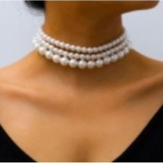 This Is A White Gorgeous Pearl Chocker Necklace. Wearing This Pearl Necklace Can Capture The Eye Of Many. The Perfect Gift For You Or For Someone Special. Dress This Necklace Up Or Down Because Either Way It Brings Elegance. Perfect Gift For Any Occasion. Beautiful Jewelry For Christmas, Wedding, Birthday, Valentine’s Day, Anniversary Gifts And Any Other Special Events. Tips To Make Your Jewelry Last Keep Your Jewelry As Dry As Possible This Will Help Prolong The Nature Of Its Color And Shine. N Layered Pearl Necklace, Necklace Chain Types, Bridal Choker, Choker Necklace Set, Classic Necklace, Red Necklace, Beaded Collar, Pearl Choker Necklace, Styl Boho