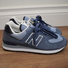 The 574 Sneaker By New Balance Brand New - Never Worn Fits A 5.5/6 Navy / White Colors Navy Tennis Shoes, Nb 574 Outfit, New Balance 574 Blue, Nb 574, College Things, Xmas 2024, Navy Blue Shoes, New Balance Blue, Navy Sneakers