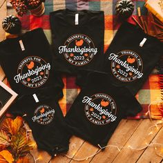 Enjoy the autumn season in style with custom clothing from Trendy Custom Apparel. Our Fall Personalized Thankful For My Family Thanksgiving Matching Family Group Graphic Print T-Shirt is 100% soft cotton with a Gildan Pre-Shrunk Brand T-Shirt, perfect for the whole family in black, gray, and white colors. Bright soft flex vinyl fall colors and a personalized year make this graphic print t-shirt perfect for the Thanksgiving Day family dinner this season. Get your festive holiday clothing now ... Matching Thanksgiving Shirts Family, Family Thanksgiving Shirt Svg, Thanksgiving Family Shirts Ideas, Thanksgiving T Shirts Family, Thanksgiving Shirt Ideas For Family, Thanksgiving Vinyl Shirts, Thanksgiving Tshirt Ideas For Family, Friendsgiving Tshirt, Thanksgiving T Shirt Ideas