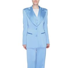 Timeless Blue Blazer For Women. Low-Cut V-Neckline Long Sleeves. Fastened With Buttons. Front Pockets For Storing Small Essentials. Made From 97% Polyester 3% Elastane. Dry Clean Only. Formal Blue V-neck Outerwear, Blue Notch Lapel Blazer For Evening, Evening Blue Notch Lapel Blazer, Blue Evening Blazer For Spring, Evening Blue Suits, Blue V-neck Outerwear For Work, Blazer For Women, Women Blazer, Pant Suits