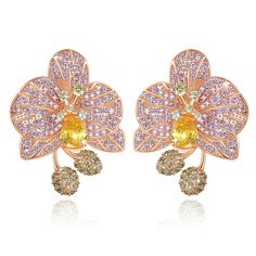 PRICES MAY VARY. 【EXQUISITE DESIGN】: The flower-shaped design is pave set with AAAAA grade pink and colorful created sapphire, sparkly and full of fancy feelings; suitable for dressy, evening proms, pageants, weddings, and other formal occasions. 【PREMIUM QUALITY 】:18k gold plated 925 sterling silver post, thickened plating to ensure that the earrings are not easy to fade, oxidate, and become allergic. Hypoallergenic for sensitive skin, lightweight, and comfortable to wear for a long time.Nickel Dressy Earrings, Pink Sapphire Earrings, Zircon Gemstone, Formal Jewelry, Special Occasion Jewelry, Great Gifts For Mom, Drop Dangle Earrings, Fancy Jewelry, Wedding Celebration