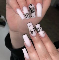 Birthday Nails For Boyfriend, 1993 Nail Design, 1996 Nail Design, Scorpio Birthday Nails Short, 1998 Nails Design, Birthday Year Nails, 1993 Nails, Nov Nail Designs, 30th Birthday Nail Ideas