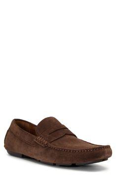 A moc toe adds a touch of casual refinement to this essential suede penny loafer. Leather upper/synthetic lining and sole Imported Brown Suede Loafers With Cushioned Footbed, Suede Moccasins With Cushioned Footbed And Moc Toe, Classic Suede Loafers With Cushioned Footbed, Suede Loafers With Cushioned Footbed And Moc Toe, Formal Suede Moc Toe Boat Shoes, Business Suede Moccasins With Cushioned Footbed, Classic Suede Boat Shoes With Plain Toe, Classic Suede Slip-on Boat Shoes, Classic Slip-on Suede Boat Shoes