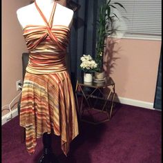 Nwot Speechless Brown/Orange Striped Halter Tie Midi Dress. Size M. Never Been Worn. Size M. Cute Sundress Or Semi Formal Dress. Lined With Padded Bust. Ask Me More Questions Or Make Me An Offer Below! Orange Fitted Bohemian Mini Dress, Fitted Orange Sundress, Fitted Orange Bohemian Mini Dress, Fitted Bohemian Orange Mini Dress, Rust Fitted Dress, Orange Bohemian Mini Dress For Party, Bohemian Orange Mini Dress For Party, Rust Fitted Summer Dress, Fitted Rust Summer Dress