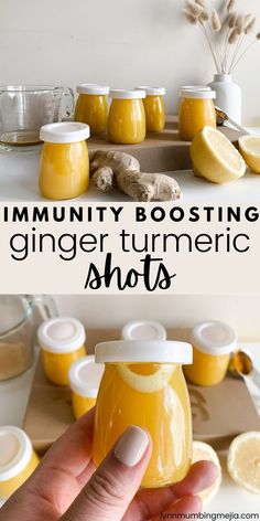 Immunity Boosting Ginger Turmeric Shots | Lynn Mumbing Mejia Ginger Turmeric Shots, Ginger Tumeric, Turmeric Shots, Blender Smoothie, Anti Inflammation Recipes, Ginger Turmeric, Boost Your Immune System