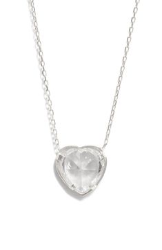 Show your love when you gift this romantic necklace centered by a cubic zirconia heart pendant. 16" length; 2" extender Sterling silver or sterling silver and 14k-gold plate/cubic zirconia Imported Elegant Clear Necklaces For Valentine's Day, Elegant Clear Heart-shaped Necklace, Elegant Clear Necklace For Valentine's Day, Elegant Clear Heart Shaped Necklace, Elegant Heart-shaped Clear Necklace, Clear Heart Pendant Jewelry For Valentine's Day, Elegant Clear Jewelry For Valentine's Day, Romantic Necklace, Bezel Pendant