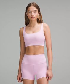 Bend This Scoop and Square Bra *Light Support, A-C Cups | Women's Bras | lululemon Lululemon Fitted Bra With Built-in Support, Fitted Lululemon Sports Bra, Fitted Lululemon Bra, Lululemon Seamless Fitted Bra, Lululemon Fitted Bra, Lululemon Bra With Adjustable Straps, Back Women, Womens Bras, Lululemon Women