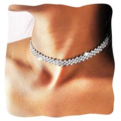 PRICES MAY VARY. Women choker necklaces are made of good quality alloy and rhinestones. Silver minimalist necklace is not easy to fade and will not make the neck green. Choker rhinestone necklaces are 16 inches long with extension chains. The size can be adjusted freely to fit most women. Crystal neck chain has silver color.Sparkle, tiny and unique in a design that exudes understated, minimalist elegance. Rhinestone neck jewelry will make you or the person who wears it more charming and sparklin Pearl Choker Wedding, Green Choker, Jewelry Prom, Women Choker Necklace, Preppy Jewelry, Neck Jewelry, Prom Accessories, Silver Choker Necklace, Womens Chokers