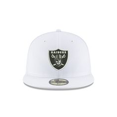 The Oakland Raiders White 59FIFTY Fitted features an allover white fabrication with an embroidered Raiders logo at the front panels and an embroidered team script at the rear. Raiders Logo, Texas Tech Red Raiders, Red Raiders, Las Vegas Raiders, Utah Jazz, Oakland Raiders, New Era 59fifty, Oakland Athletics, Detroit Tigers