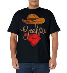 PRICES MAY VARY. Do you like western culture, lifestyle, and clothing ? Then, grab this funny yeehaw cowboy tee shirt, suitable as outfit for western country festivals, horseback riding competitions or cowboys themed party. Yeehaw rodeo tshirt for men women boys & girls Awesome cowboy yeehaw graphic design tee shirt for dad mom grandpa grandma aunt, you can offer it as a gift for christmas xmas or birthday. Hilarious cowboy apparel for rodeo lovers , bull riding enthusiasts and western or howdy Black Cotton Western T-shirt, Black Western Style Cotton T-shirt, Black Western Style T-shirt For Rodeo, Birthday Hilarious, Rodeo Tshirt, Graphic Design Tee, Western Culture, Cowboy Outfits, Tshirt For Men