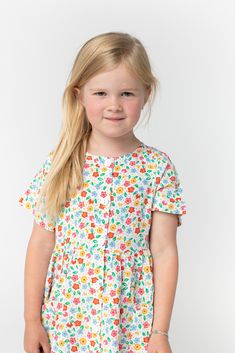 Girl's woven floral print, button down dress Short sleeves Front patch pockets Fabric content - Rayon - Dry clean only recommended Real Girls, Button Down Dress, Dress Short, Summer Season, Dress Fabric, Print Dress, Floral Tops, Sewing Projects, Girl Fashion