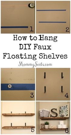 how to hang diy faux floating shelves