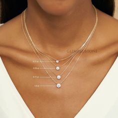 ⍟⍟ WELCOME TO YOUR FAVOURITE STORE FOR MOISSANITE JEWELRY ⍟⍟ 0.25 - 1.0 CT Round Moissanite Necklace, Solitaire Diamond Necklace, Round Diamond Necklace, Layering Diamond Necklace, Dainty Diamond Necklace -------------------------------------- ❖❖ 𝐃𝐞𝐬𝐜𝐫𝐢𝐩𝐭𝐢𝐨𝐧 𝐨𝐟 𝐍𝐞𝐜𝐤𝐥𝐚𝐜𝐞 ❖❖ ✦ 𝐒𝐭𝐨𝐧𝐞 𝐃𝐞𝐭𝐚𝐢𝐥 ✦ ✧ Stone Total Weight: 0.25 Ct | 0.50 Ct | 0.75 Ct | 1.0 Ct (Round Brilliant Moissanite) ✧ Stone Dimention: 0.25CT: 4.0 MM 0.50CT: 5.0 MM 0.75CT: 5.70 MM 1.00CT: 6.50 MM ✧ No. of 3 Layered Diamond Necklace, Solitaire Necklace, Round Solitaire, Moissanite Necklace, Diamond Solitaire Necklace, Types Of Diamonds, Necklace Layering, Solid Gold Chains, Sparkle Jewelry