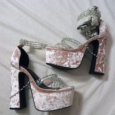 Some Chains Missing Functional And Cute Feminine Platform Heels For Party, Spring Party Heels With Chain Detail, Party Heels With Chain Strap And Round Toe, Party Heels With Chain And Round Toe, Holy Revelation Platform Heels, Sugar Thrillz, Dolls Kill, Platform Heels, Shoes Women Heels