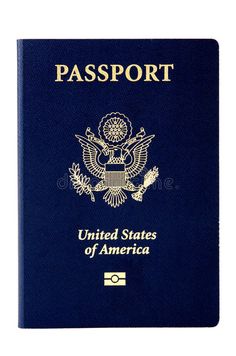 an american passport is shown on a white background