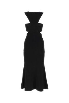 Alexander McQueen's fitted sleeveless dress crafted in black ribbed stretch knit. Featuring halter neckline, concealed zip closure along back, cut-out and harness details, flared hem and unlined interior.Gender: WOMENMaterial: T VISCOSE 85% T POLYESTER 15% DT VISCOSE 73% DT POLYESTER 13% DT POLYAMIDE 12% DT ELASTAN 2%Color: BLACKMade in: ITProduct ID: 734602Q1A471000*Import tax/duty will be calculated at checkout (If applicable) Cutout Halter Neck Dress For Evening, Fitted Sleeveless Halter Dress With Cutout Back, Elegant Ribbed Halter Neck Dress, Sleeveless Halter Dress With Cutout Back For Evening, Elegant Halter Neck Dress With Cutout, Backless Ribbed Party Dress, Ribbed Backless Party Dress, Sleeveless Ribbed Bodycon Evening Dress, Sleeveless Ribbed Bodycon Dress For Evening