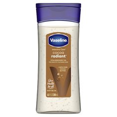 Vaseline® Intensive Care™ Cocoa Radiant® Body Oil, with 100% Pure Cocoa Butter and Replenishing Oils, for the ultimate skin care experience. This body oil moisturizes dry and dull-looking skin for visibly healthy-looking, glowing skin. Our vitalizing skin moisturizer formula, infused with 100% Pure Cocoa Butter and Replenishing Oils, locks in moisture to promote a smooth, natural glow. With a soft, cocoa fragrance, this body oil is the ideal moisturizer for relieving everyday dryness, as well as soothing irritation. Smooth, hydrated skin can be yours with Vaseline® Intensive Care™ Cocoa Radiant Body Oil. Vaseline®'s moisturizing lotion goes beyond basic moisturization. Our Intensive Care™ range works to heal dry skin from deep within. The formula used in this body moisturizer for dry skin Body Gel Oil, Body Oil Gel, Vaseline Intensive Care Cocoa Radiant, Vaseline Lotion, Vaseline Intensive Care, Oil Gel, Pure Cocoa Butter, Healing Dry Skin, Oil For Dry Skin