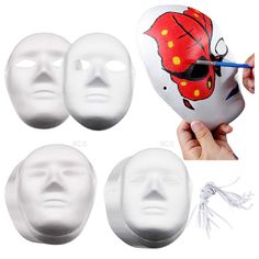 PRICES MAY VARY. High Quality Materials White Mask: masks are made of high quality eco-friendly hard paper pulp, easy to paint, good shape, won't be easily broken when you lost to the ground accidentally. Blank face mask Value pack:16 pcs mask,4 style-4 male,4 famale,4 V style and 4 half face style.4 popular style blank for you to play your own imagination to create beautiful masks. Comfortable waring mask:this paper masks come with flexible strap ,you only need to create then install the strap White Themed Costume Accessories For Carnival, Mardi Gras Dance, Beautiful Masks, Blank Face, Cardboard Mask, Carnival Christmas, Paper Masks, Face Style, Masks Crafts