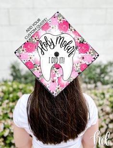 ABOUT / / This is a digitally painted and digitally hand-lettered graduation cap topper design that is produced on high quality photo paper. This design will be shipped to you after your customization requests have been added to it. This topper does NOT come with a physical graduation cap. There are various methods that can be used to attached the design to the physical graduation cap to allow it to be a permanent look for your big day- an informational card is included with all orders. SIZING / Adjustable White Graduation Accessories, White Adjustable Graduation Accessories, Adjustable White Graduation Cap Topper, Dental Hygienist Graduation, Topper Design, Graduation Cap Toppers, Grad Cap, Dental Hygienist, Dental Hygiene