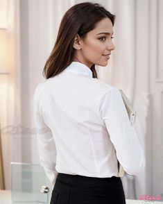 Qteee - High-Quality White Chiffon Long Sleeve Button-Up Shirt crafted with Cotton Twill Fabric and Chic V-Neck Design White Chiffon, Chiffon Long Sleeve, Style Cardigan, Twill Fabric, Cotton Twill Fabric, Lapel Collar, Classic White, Types Of Collars, Neck Designs