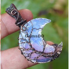 Tree of Ghost Opalite Crescent Moon Pendant Opalite Gemstone - Etsy Preppy Necklace, Preppy Necklaces, Buddhist Necklace, Opal Moonstone, Paired Jewelry, Pearl Beach, Stones For Jewelry Making, Crescent Moon Pendant, Statement Choker