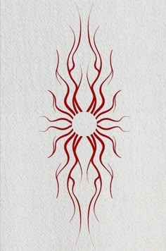 a drawing of a red spider on white paper