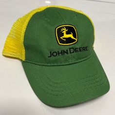 Nwot Toddler John Deere Baseball Cap Green Outdoor Hat, Yellow Cotton Trucker Hat With Curved Brim, Yellow Trucker Hat Baseball Cap For Spring, Yellow Cotton Trucker Hat, Yellow Trucker Hat With Curved Brim For Outdoor, Yellow Trucker Hat With Curved Brim For Spring, Yellow Sports Trucker Hat, Adjustable Yellow Baseball Cap For Outdoor, Yellow Curved Brim Trucker Hat For Outdoor