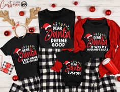 Dear Santa Funny Shirt, Christmas Sarcastic Dear Santa Shirt, Christmas Group Shirt, Christmas Matching Shirt, Dear Santa Explanations 🎁 This shirt is perfect for Family Christmas pictures or matching family pajama sets! You'll love its softness and comfort! -The listing is for the shirt alone. Pants are not included. -For infants, the shirt is offered as a bodysuit, not a T-shirt. - Prepare your family for the holiday season with our personalized Family Christmas Name Shirts! Each shirt is ele Christmas Crew Shirts, Dear Santa Funny, Sarcastic Christmas, Family Pajama Sets, Family Christmas Pictures, Christmas Party Shirts, Santa Shirt, Pyjama Sets, Santa Shirts