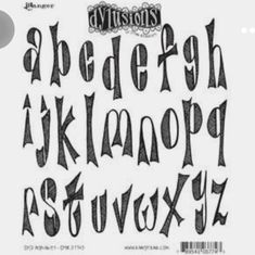 some type of font that has been drawn in pencil and ink with the letters below it