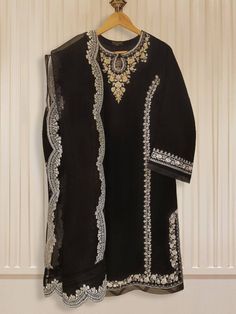 ﷽ Shop: fazcollectionoriginal AsalaamuAlikum/ Hi all Material Description: Shirt: Pure Velvet  Duppatta: Pure Organza  Trousers: Raw Silk  Size: Large Price: £120 Delivery: £5.00 Contact details: 07852779686 Www.fazcollection.co.uk  I have the biggest Collection of Original Agha Noor outfits and kurtas only in stock. All ready to dispatch immediately. Please note that there will be slight colour differences due to high lighting and photo touch-ups. OUR REFUND POLICY Goods, once sold, will not be taken back unless they are defective. Shipping charges can not be refunded. However, all refunds will be evaluated on a case to case basis. In case the product has to be returned, the buyer will bear the cost of sending it back. Organza Trousers, Velvet Dupatta, Agha Noor, Velvet Shirt, Organza Dupatta, Velvet Pants, Star Dress, Dress Purchase, Raw Silk