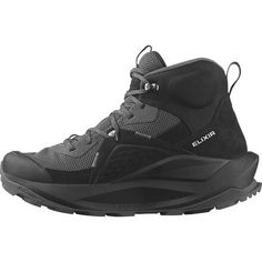 Built for comfort over long distances, the Salomon Elixir Mid GORE-TEX Hiking Boot is just what the doctor ordered for max cushion fans. This premium hiking boot is bursting with cushion--from the padded ankle collar and tongue down to the energyFOAM midsoles that soften our steps and provide bouncy energy return. Salomon's most cushioned hiking boot also features an active chassis for agility on fast hikes and stability on those tough trails that tax our feet and ankles. New for 2023, this Sports Mid-top Boots With Boost Midsole, Outdoor High-top Walking Shoes With Abzorb Midsole, Breathable High-top Sports Boots, Functional Walking Shoes With Abzorb Midsole, Functional High-top Walking Shoes With Vibram Sole, Breathable Low-top Walking Boots, Functional Walking Shoes With Abzorb Midsole And Round Toe, Dynamic Hiking Walking Shoes, Gore-tex Waterproof Boots With Cushioned Footbed For Walking