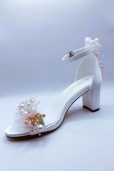 Stunning Ivory Satin Diamante Pink with Gold Embellished Wedding Sandals.   Block Heels, Open Fronted with Ankle Strap. Soft Satin Style Finish Very Elegant Block Heel Design  Perfect Wedding Day Shoe High for Elegance Perfect for Comfort Sizes: UK 3-8 (EU 36-43) Pearl White Wedding Shoes For Bridal Shower, Pearl White Open Toe Heels For Party, Pearl White Ankle Strap Wedding Shoes, Embellished Open Heel Wedding Heels, Crystal Embellished Block Heel Wedding Shoes, Cream Open Heel Wedding Sandals, Wedding Embellished Open Heel Heels, Embellished Open Heel Wedding Shoes, Block Heel Embellished Wedding Sandals