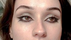 Double Wing Eyeliner, Eyeliner For Downturned Eyes, Makeup Eyeshadow Brown Eyes, Makeup For Downturned Eyes, Wing Eyeliner, Grey Eyeshadow, Grunge Fairycore, Eyeliner Eyeshadow, Soft Grunge Aesthetic