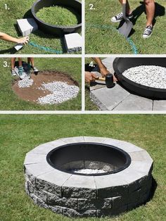 the instructions for how to build an outdoor fire pit