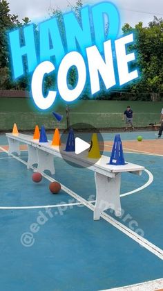 an image of a basketball court with cones on it