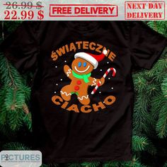 Christmas Delivery, Gingerbread Man, Polo Shirts, Clothing Company, Christmas Shirt, Christmas Shirts, Print Images, Custom Clothes, All The Colors