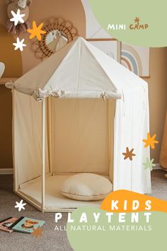 a kid's play tent is shown with the words, play tents for children