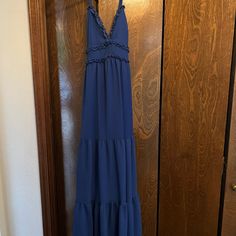 Brand New Long Blue Spaghetti Strap Dress. Very Cute Dress For Weddings, Day And Night Outs. Blue Spaghetti Strap Dress, Dress For Weddings, Mac Duggal Dress, Gold Maxi Dress, White Lace Maxi Dress, White Lace Maxi, A Line Maxi Dress, Free People Maxi Dress, Cute Wedding Dress