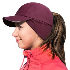 PRICES MAY VARY. Versatile Winter Sport Hat: This winter hat is designed to fit the head shape of most women. The design is unstructured, with a 2.75"(7cm) thin brim matched with pull-down fleece ear protection. In winter, it can not only block the sun, but also warm your head, neck and ears. As your body warms up, simply flip the ear wamer up to help regulate body temperature.It is the best choice for winter exercise or running Reflective Ponytail Hat: The delicate ponytail opening can fit most Hiking Hat, Womens Visor, Fleece Hats, Running Cap, Winter Workout, Wine Red Color, Running Accessories, Women Baseball, Running Hats