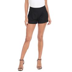 Women's casual dressy chino shorts are versatile, have an easy pull on closure and pleated front details that add a classy dressed up look for the office, night out or brunch dates with the girls. Ladies dress shorts are designed with a high rise elastic waistband ensuring a comfortable fit for every body type and 2 functional front and back pockets for storing your essentials. Available in color Black, size Large. Trendy summer shorts feature a 3 inch inseam to provide a modest amount of exposu Brunch Dates, Casual Dressy, Chinos Style, Dress Shorts, Ladies Dress, Dress For Short Women, Dressy Casual, Shorts Black, Chino Shorts