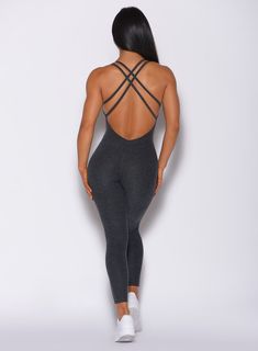 Designed to have your back through the toughest of workouts, this confidence-building one-piece features stylish skinny crossover straps on the reverse to ensure it stays put when your workout levels up. The deep V back accentuates your booty and shows off toned backs, while the built-in sports bra brings you both free Gym Workouts Women, Womens Workout, Gym Leggings, The A Team, Girls Who Lift, The Deep, Your Back, Spandex Fabric, Deep V