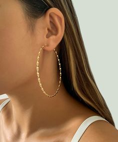 Oversize Gold Alloy Big Circle Hoop EarringsMade of fine Alloy Big Circle.Measurement: 8cm/3.12" * 3.15cm/1.2285". Matches easily with daily hairstyle, dresses & Shirts Daily Hairstyles, Gold Alloys, Hoop Earrings, Hair Styles, Gold, Dresses