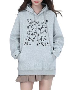 star embroidery hoodie outfit, aesthetic hoodie outfit, aesthetic outfit, star girl aesthetic Aesthetic Hoodie Outfit, Y2k Outfits Grunge, Aesthetic Clothes Y2k, Hoodie Outfit Aesthetic, Star Girl Aesthetic, Stars Embroidery, Stargirl Aesthetic, Hoodies Aesthetic, Clothes Y2k