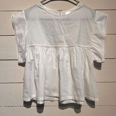 New With Tags, No Flaws Size Large (10/12) Originally $38.00 100% Cotton Ships Same Day Or Next Business Day Spring Cotton Crew Neck Blouse, Spring Cotton Blouse With Crew Neck, Cute Summer Tops With Flutter Sleeves, Spring Cotton Blouse With Ruffle Sleeves, Cute Flutter Sleeve Tops For Summer, Cotton Blouse With Flutter Sleeves For Fall, Solid Color Flutter Sleeve Tops For Summer, Cute Ruffle Sleeve Tops For Day Out, White Ruffle Sleeve Top For Fall