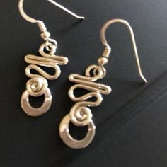 Unique Silver Earrings Handmade Sterling Silver Dangle | Etsy Artisan Sterling Silver Hypoallergenic Earrings, Unique Silver Hypoallergenic Earrings, Artisan Hypoallergenic Sterling Silver Earrings, Teen Ring, Silver Spoon Jewelry, Gold Toe Rings, Sterling Silver Toe Rings, Wire Jewelry Tutorial, Silver Toe Rings