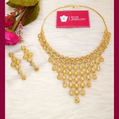 24 carat gold plated Kuwaiti necklace set with earrings. A best replica of original gold sets. 100% real look. Perfect for any occasion. More variety on our shop. For any enquiries feel free to contact us. Please provide detailed address with contact number when order is placed as it is required on shipping label. Yellow Gold Plated Kundan Necklace, Gold Bollywood Style Filigree Jewelry, Gold Plated Meenakari Jewelry Sets, Gold-plated Temple Necklace With Elegant Design, Gold Filigree Bollywood Jewelry, Gold Meenakari Bridal Necklace For Formal Occasions, Gold Plated Gold Jewelry With Meenakari, Heavy Gold Jewelry For Anniversary, Gold Hallmarked Chandbali Jewelry