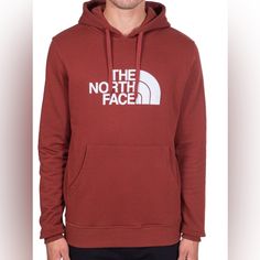 This Is North Faces Half Dome Hoodie With A Standard Fit. The Color Is Brickhouse Red. The Inside Is So Soft You Will Love Wearing It! The North Face Hoodie, North Face Shirts, North Face Hoodie, Face Logo, Pocket Logo, Logo Label, North Face Mens, Mens Essentials, Half Dome