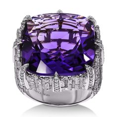 For Sale on 1stDibs - 18K White Gold Amethyst - 23.78ct Diamonds - 0.22ct white brilliant cut G/VS